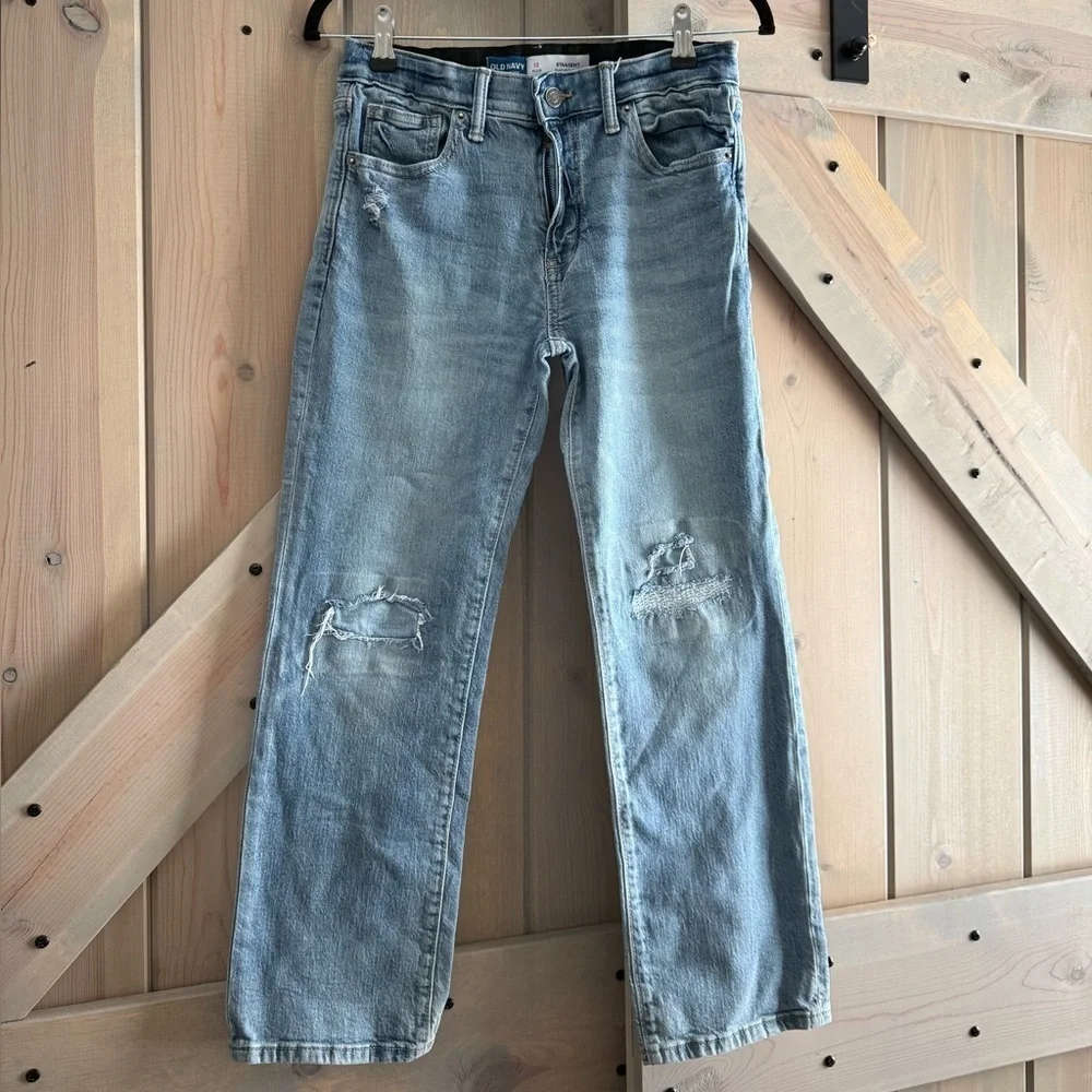 Old Navy Light Blue Distressed Jeans- Boys 12Plus